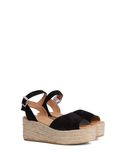 Barbour White Espadrille Platform Sandal