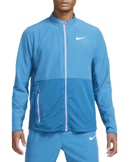 Nike Court Advantage Water Repellent Woven & Mesh Packable Jacket in