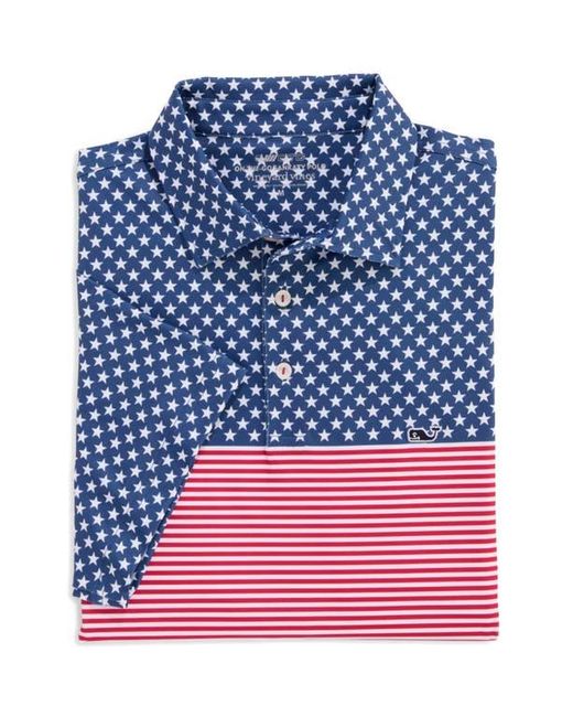 Vineyard Vines Pink Bradley Stripe Sankaty Performance Polo for men