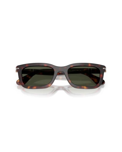 Persol Green 53Mm Rectangular Sunglasses