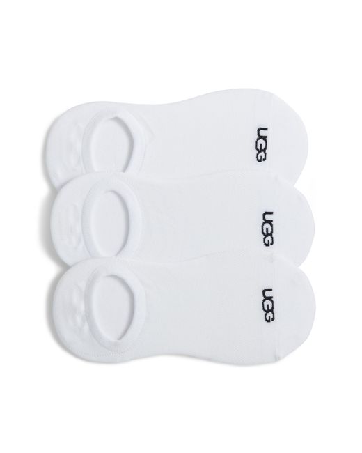 Ugg White Stella 3-Pack No-Show Socks