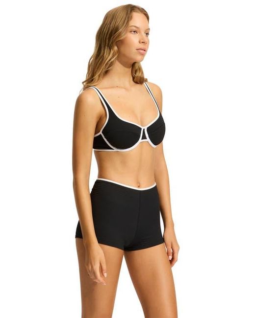 Seafolly Black Beach Bound Colorblock Underwire Bikini Top