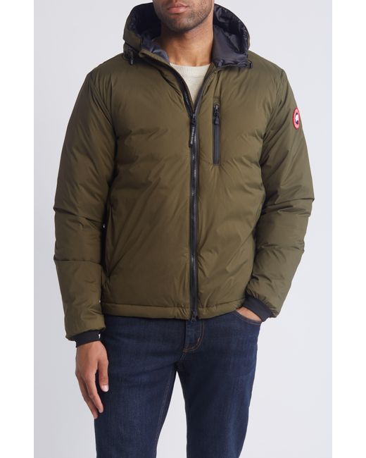 Canada Goose Green Lodge Packable Windproof 750 Fill Power Down Hooded Jacket for men