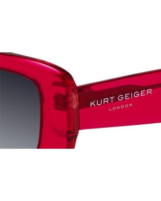 Kurt Geiger Red 54Mm Rectangular Sunglasses