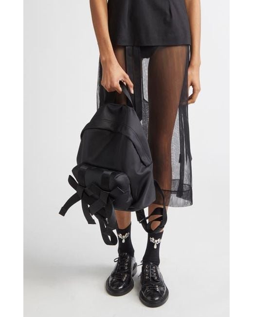 Simone Rocha Black Bow Front Backpack