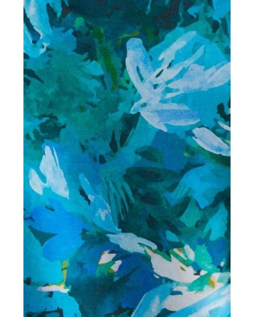 Ulla Johnson Blue Medea Floral Ruched Sleeveless Top