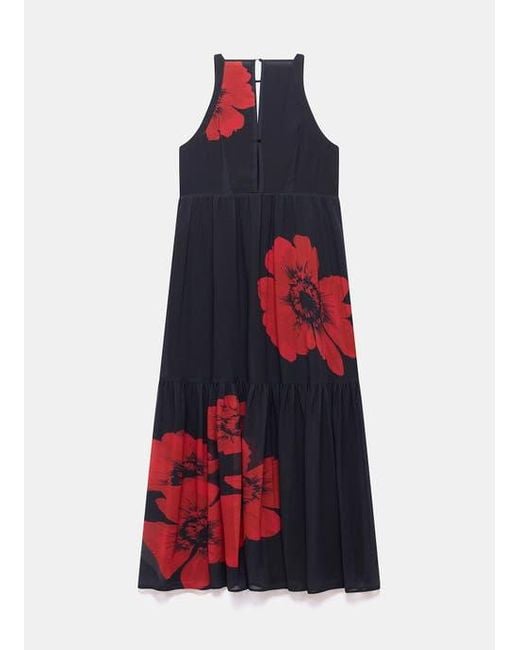 Mint Velvet Blue Floral Keyhole Maxi Dress