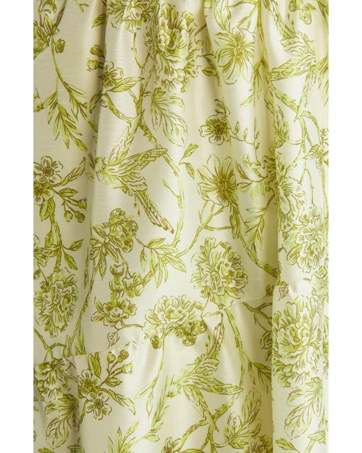 Hutch Yellow Braylan Floral One-shoulder Maxi Dress