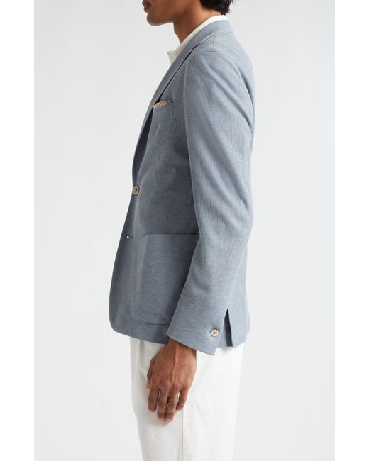 Eleventy Blue Single Breasted Cotton Knit Sport Coat for men