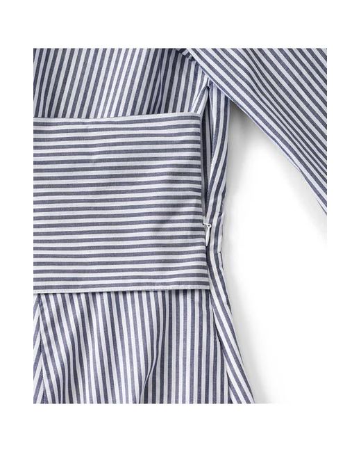lands end poplin midi wrap dress Lands' End Women's Petite Poplin Midi Wrap Front Dress 14 Midnight Sky  Pinstripe at Amazon Women's Clothing store