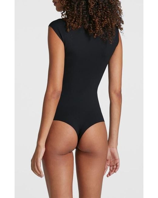 Commando Blue Neoprene Cap Sleeve Bodysuit