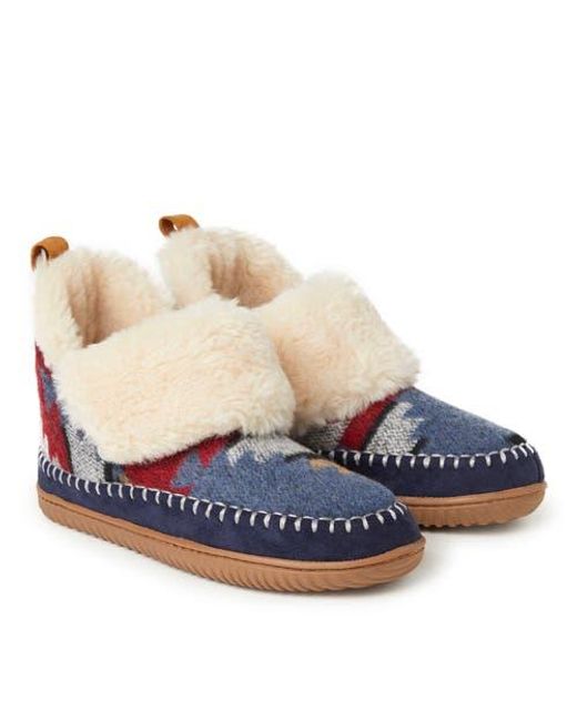 Dearfoams Blue Moritz Bootie Slipper