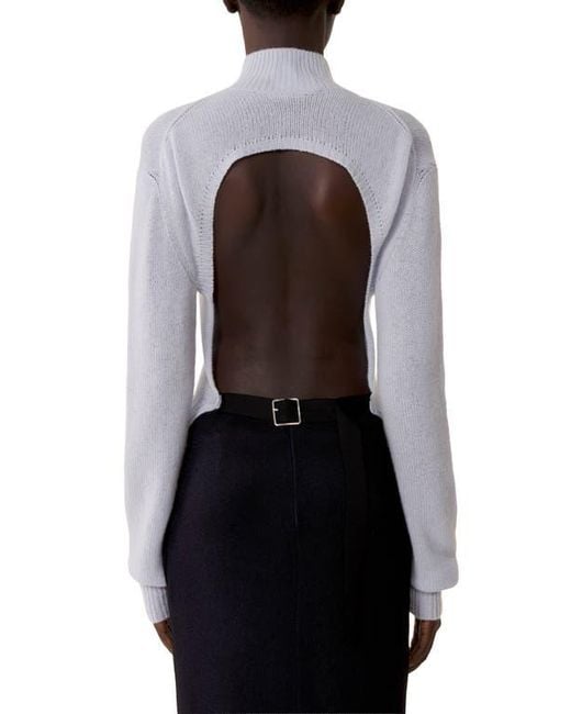 Lanvin Blue Open-Back Sweater