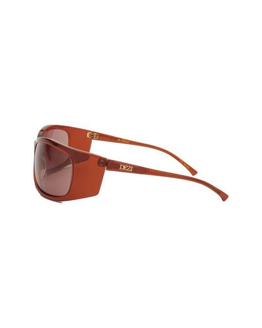 DEZI Brown Slim Thique Wrap Sunglasses