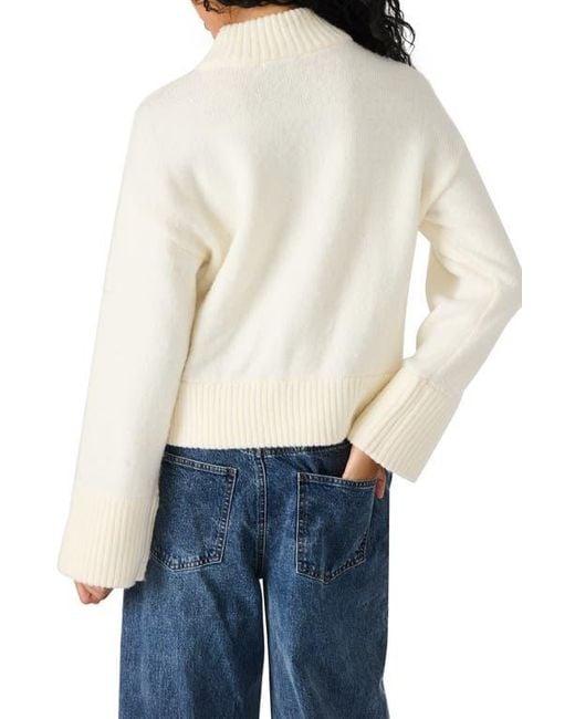 Steve Madden White Ivi Mock Neck Sweater