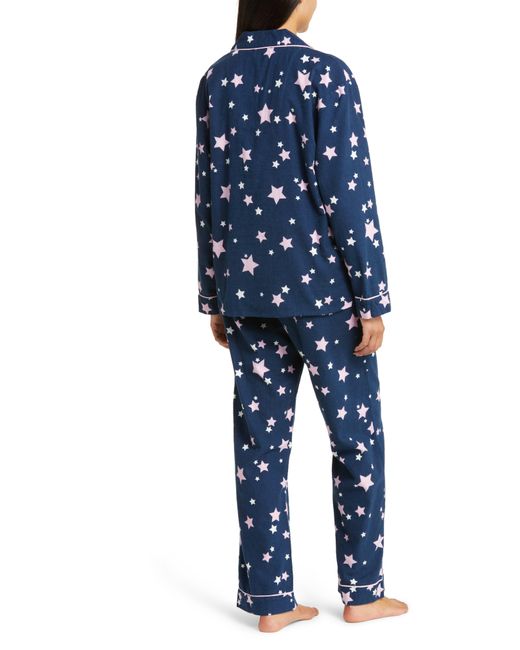 Pj Salvage Cotton Flannel Pajamas in Blue Lyst