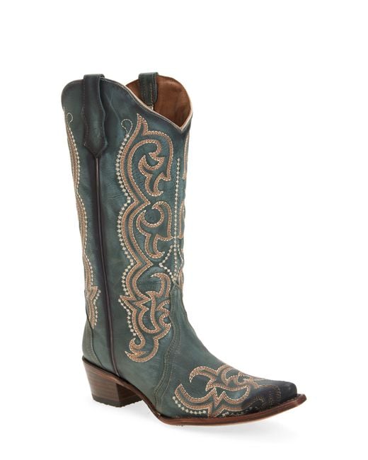Circle Green Knee High Western Boot