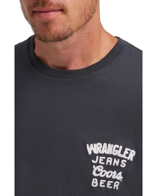 Wrangler Black X Coors Embroidered Logo T-Shirt for men