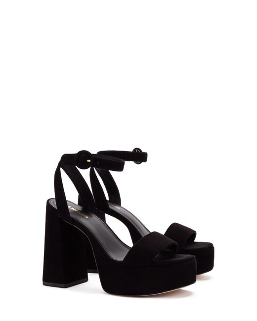 Larroude Dolly Ankle Strap Platform Sandal in Black Lyst