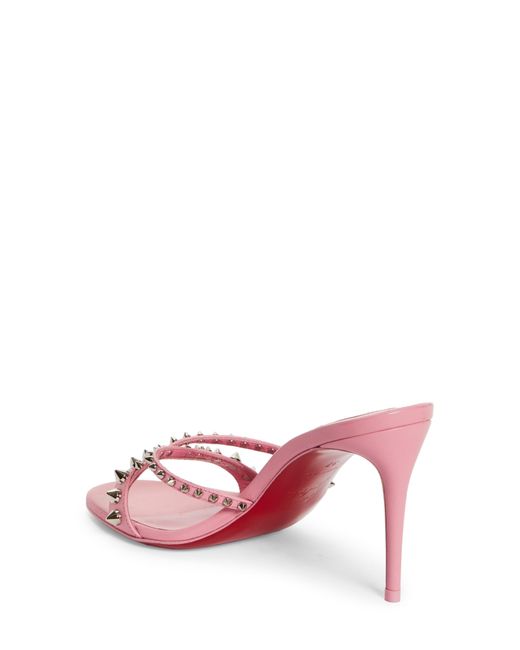 Christian Louboutin Pink Tatoosh Spike Slide Sandal