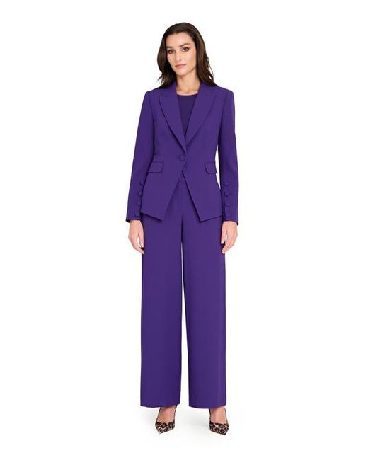Tahari Purple One-Button Blazer