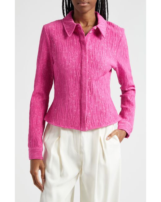 Stine Goya Pink Lilla Textured Button-up Shirt
