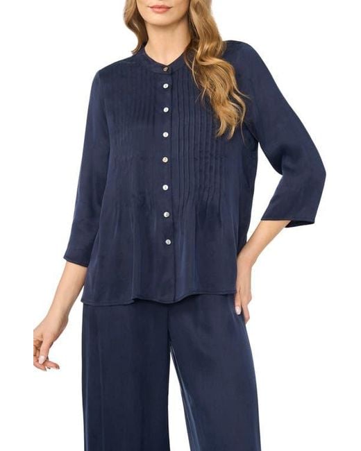 Halogen® Blue Pintuck Top