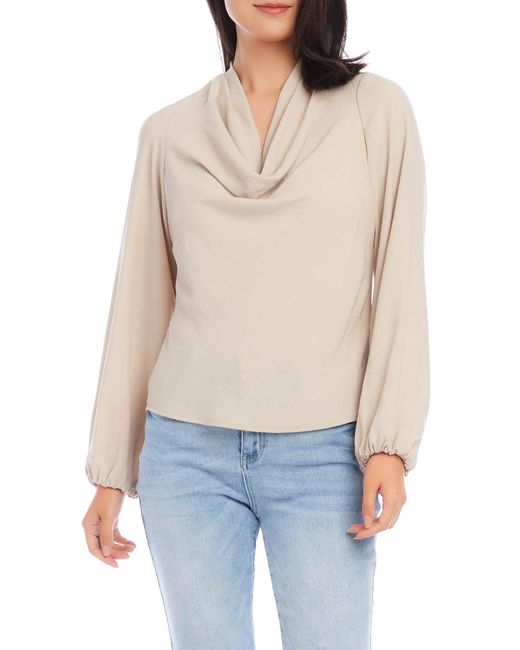 Karen Kane Blue Cowl Neck Top