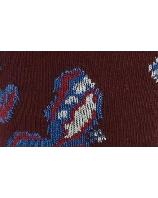 Paul Smith Red Bohemia Insect Pattern Cotton Blend Dress Socks for men