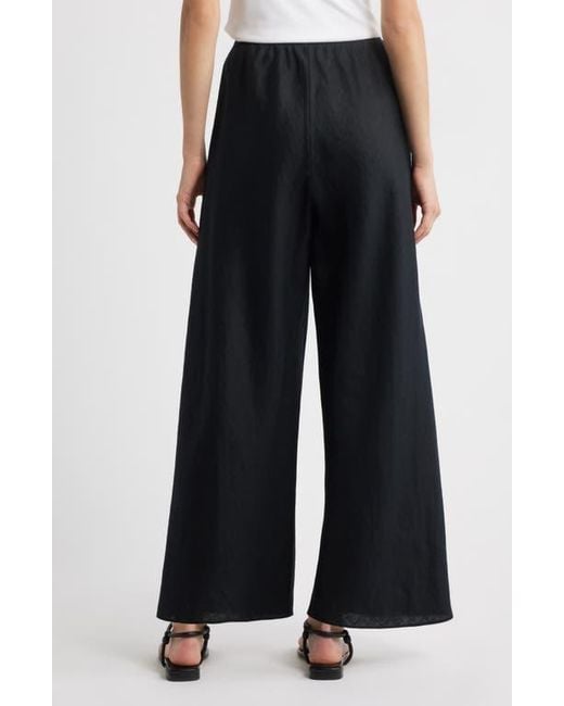 Doen Black Lavon Linen Wide Leg Pants