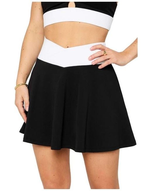 Fabletics Black Crossover Flounce Skirt
