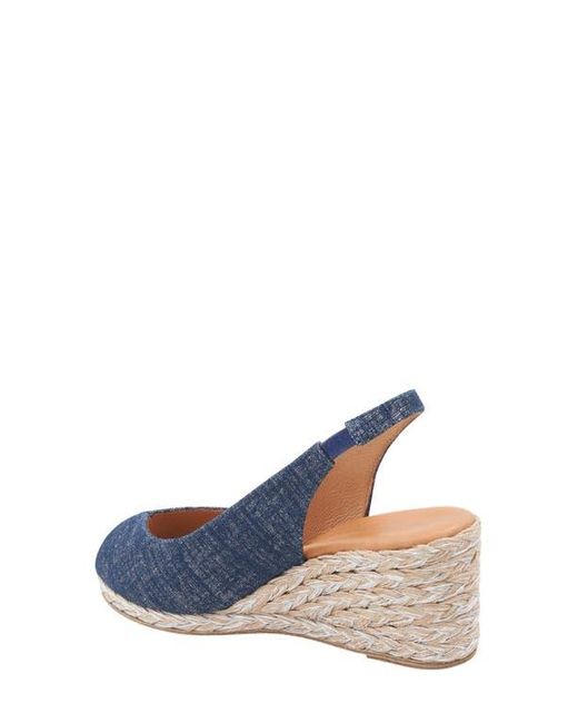 Andre Assous Blue Audrey Espadrille Wedge Sandal