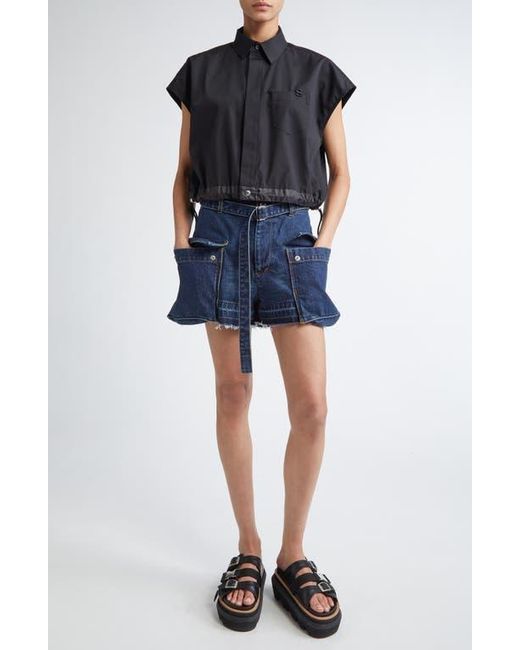 ■sacai■サカイ■Thomas Mason Stripe Mixed Media Top■ Sacai x Thomas Mason Stripe Mixed Media Top | Nordstrom