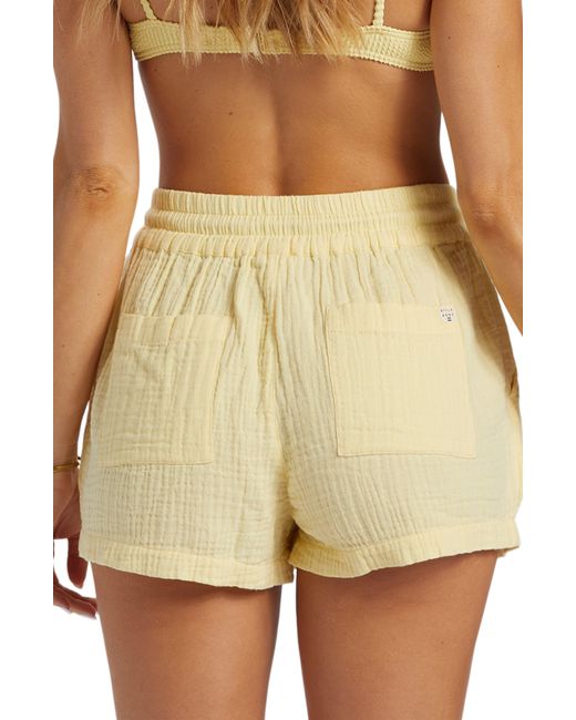 Billabong Natural Cotton Gauze Cover-up Shorts