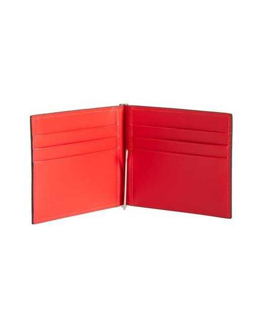 Christian Louboutin Black Mooncrest Calfskin Bifold Wallet With Money Clip for men