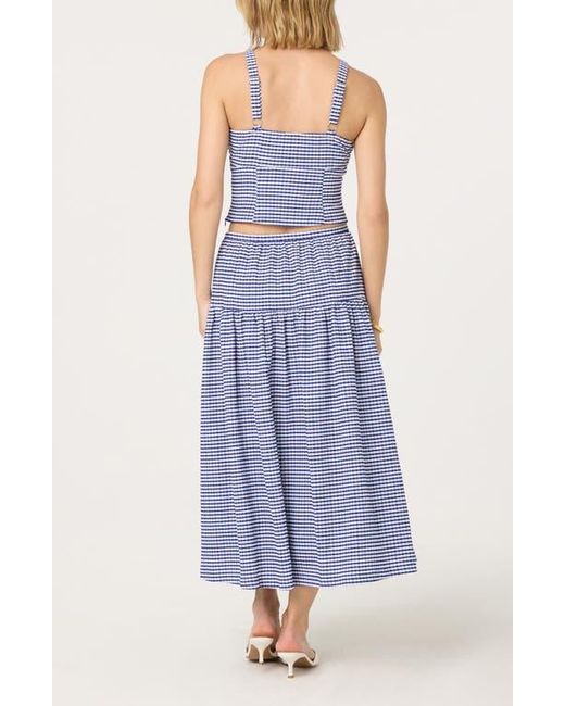 Astr Blue Drop Waist Cotton Blend Skirt