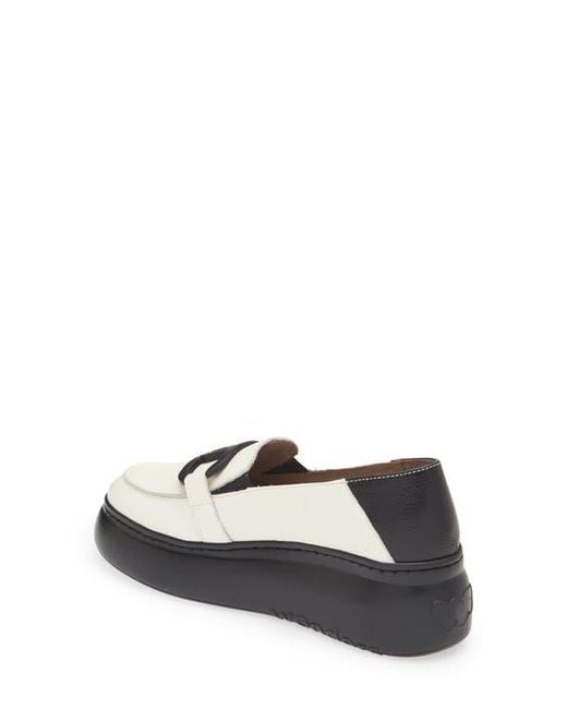 Wonders White Platform Loafer