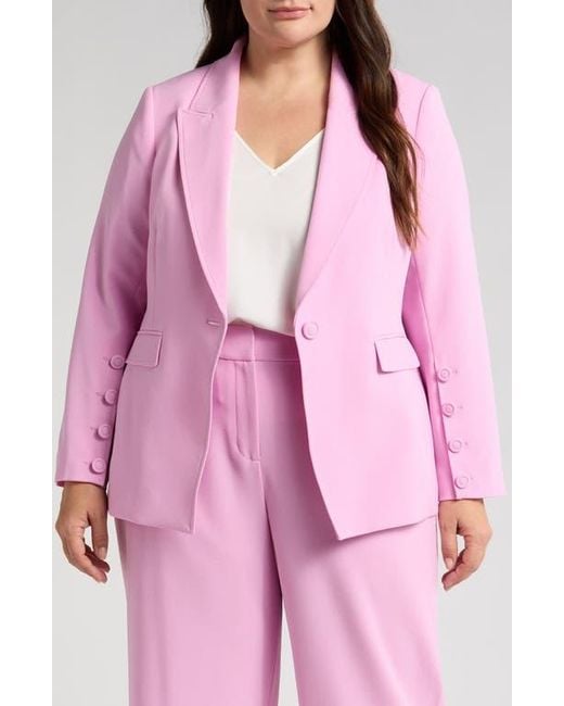 Tahari Pink One-Button Blazer