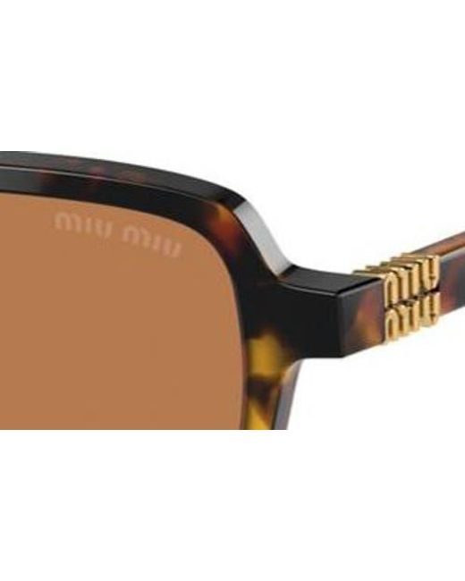 Miu Miu Brown 51Mm Rectangular Sunglasses