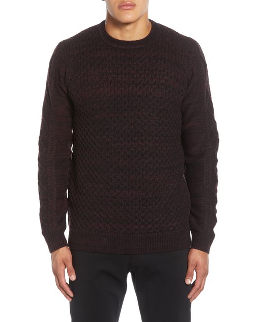 Karl Lagerfeld Black Karl Lagerfield Paris Textured Side Zip Pullover Sweater for men
