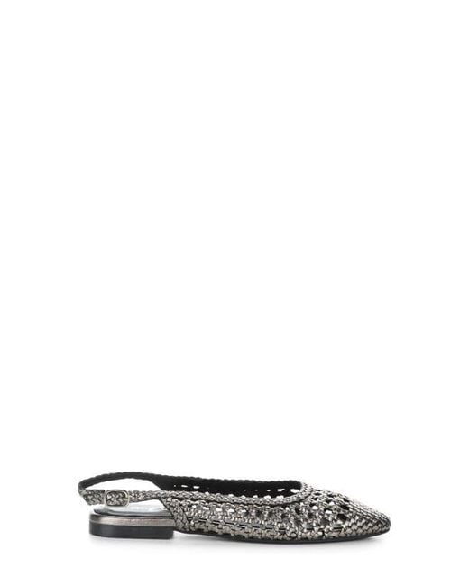Bos. & Co. Black Willow Slingback Cap Toe Flat
