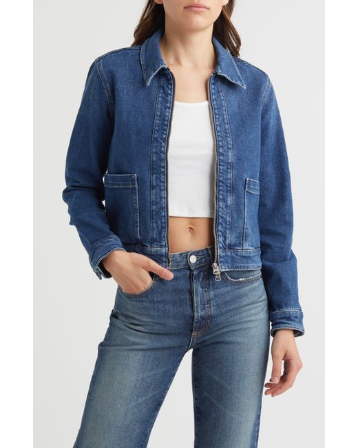 AG Jeans Blue Alix Zip Denim Jacket