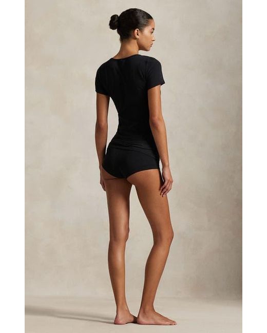 Polo Ralph Lauren Black Cotton Blend T-Shirt & Boyshorts Set