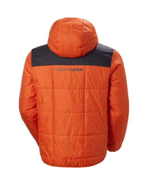 Helly Hansen Orange Flex Water Repellent Primaloft Insulated Hooded Jacket for men