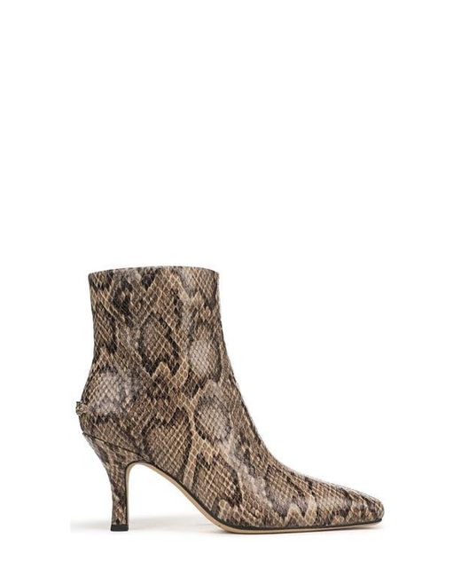 Circus by Sam Edelman Brown Laura Snakeskin Embossed Snip Toe Bootie