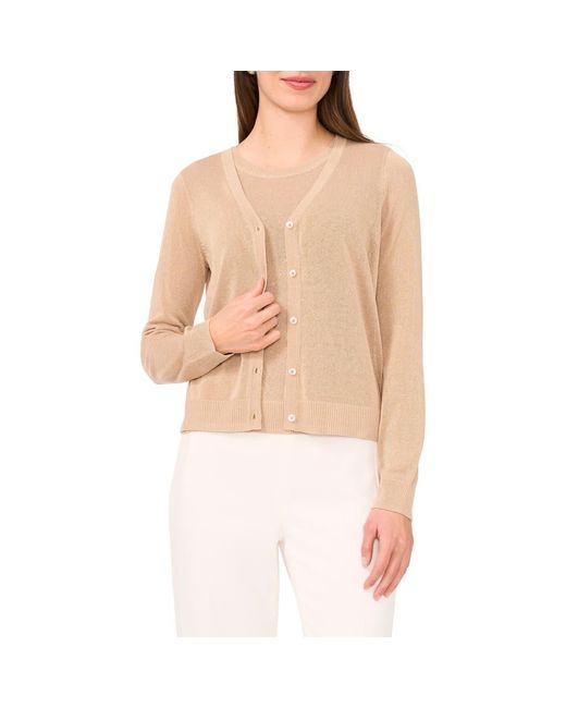 Halogen® Natural V-Neck Cardigan