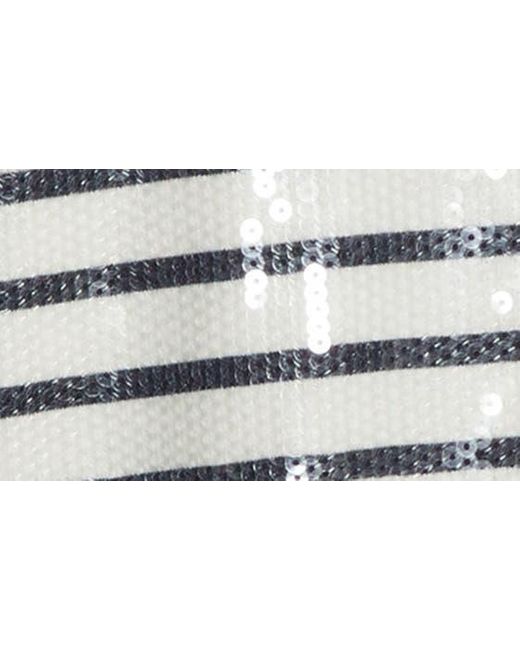 FRAME Blue Stripe Sequin Top