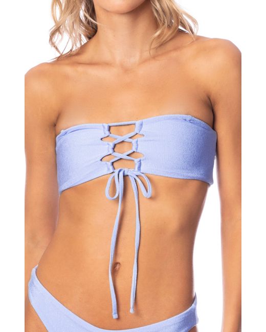 Maaji Blue Serenity Bora Strapless Reversible Bikini Top At Nordstrom