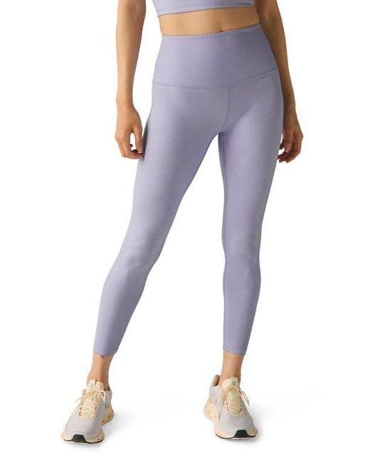 Beyond Yoga Blue High Waist Rib Midi Leggings