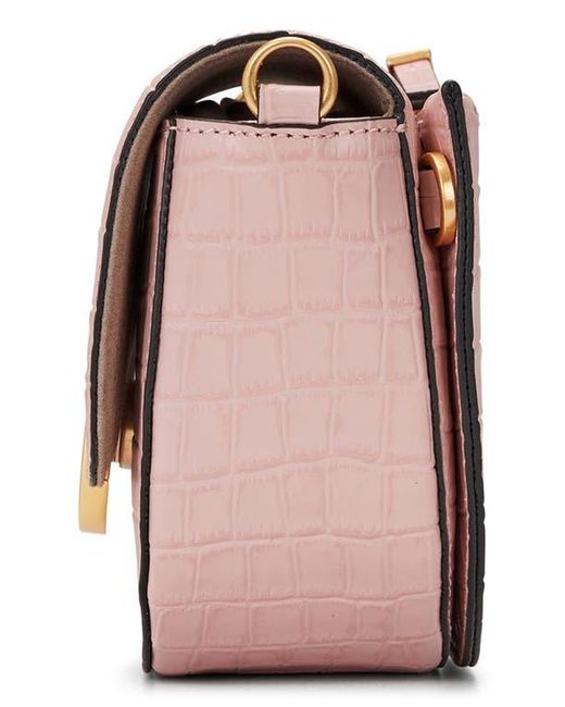 orYANY Pink Lottie Croc Embossed Crossbody Bag